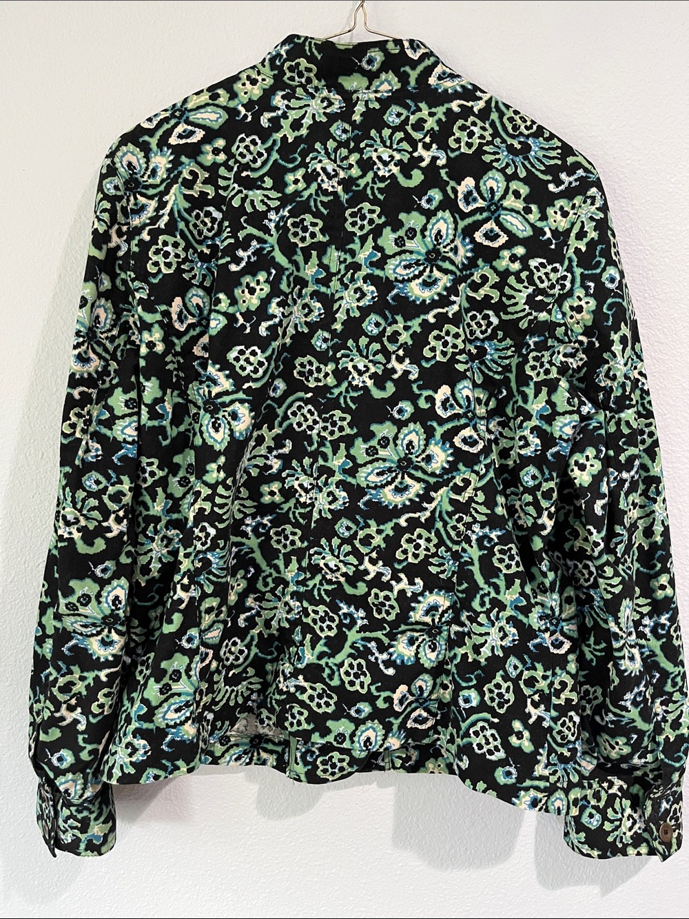 Charter Club Black Floral Button-Front Blazer with Green & Teal Accents - Picture 5 of 5